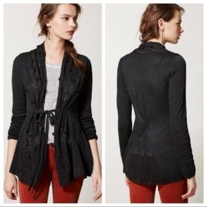 Anthropologie Knitted Knotted Kose Pom Cardigan M